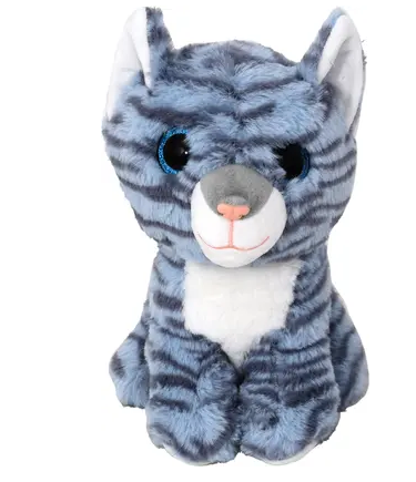 Mirada Glitter Eye Kitty - Grey/Blue -25cm