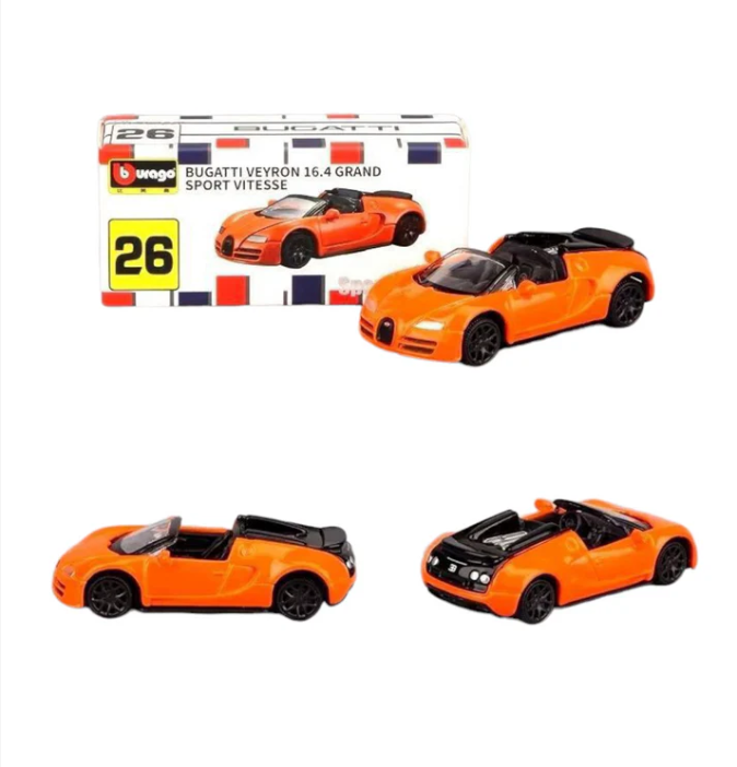 Bburago 1/64 Sports Cars Bugatti Veyron 16.4 Grand Sport Vitesse