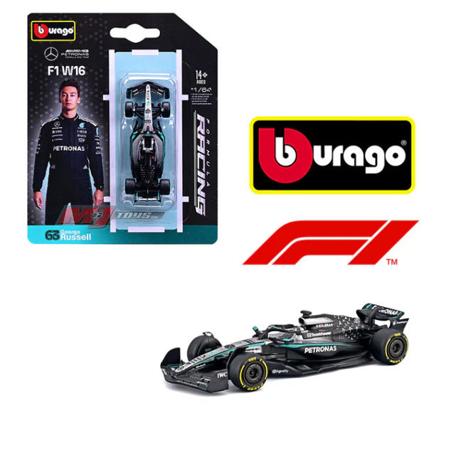 Bburago 1/64 Formula Racing F1 - F1 W16 #63 George Russell