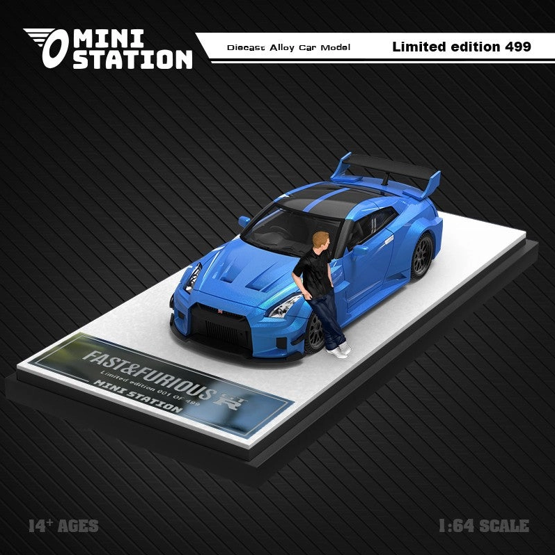 MiniStation 1/64 Nissan GTR R35 2.0 Limited Edition 499 Units With Acrylic Case & Mini Figure