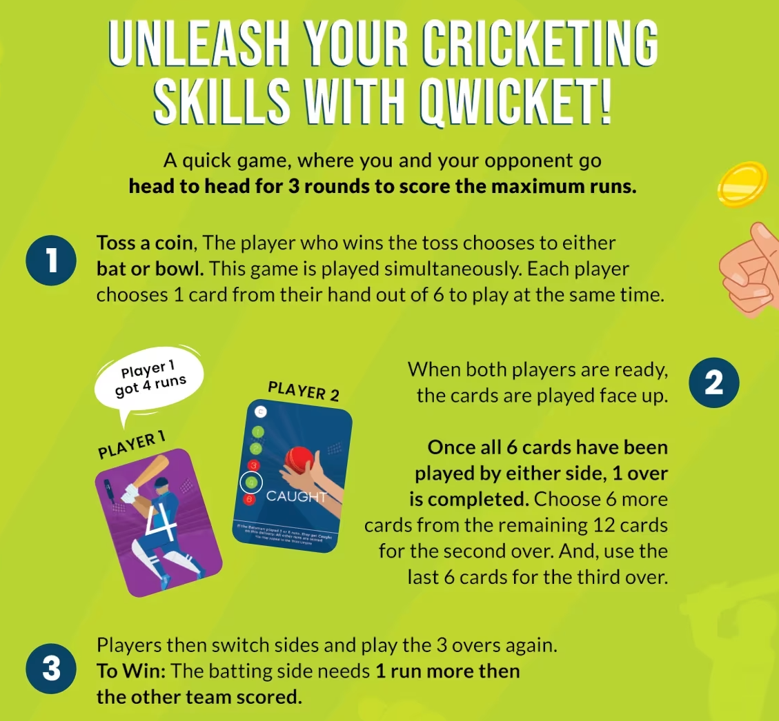 Binca Qwicket Cricket Card Game