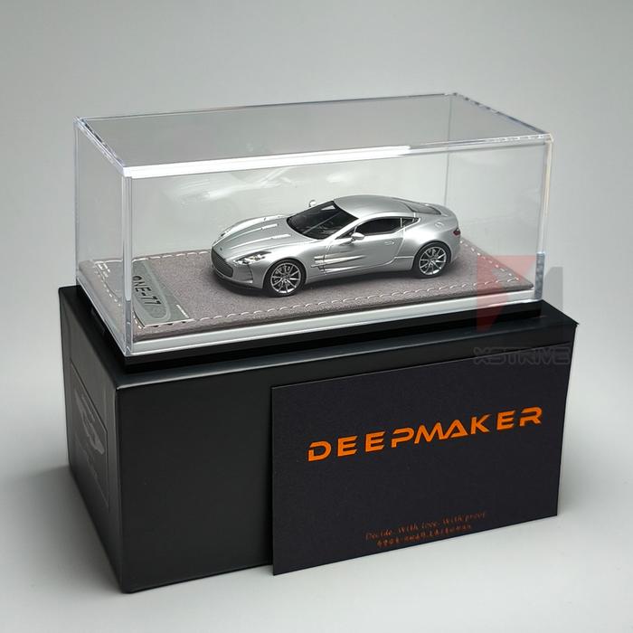 Deepmaker 1/64 Resin Aston Martin One-77 Pearl White Limited Edition 179/199 With Acrylic Case & Polishing Cloth