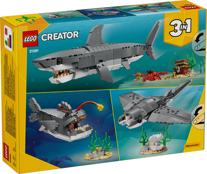 Lego Creator Fierce Shark With A Treasure Chest #31381