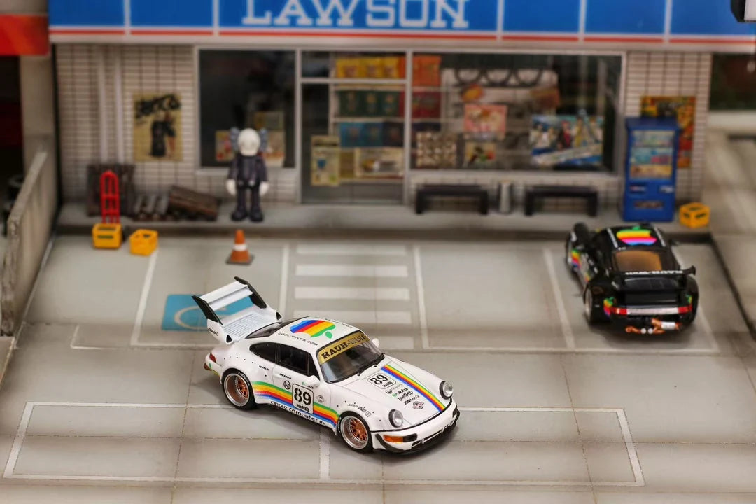Street Warrior 1/64 Porsche RWB 964 Wide-Body "Apple Computer" White Limited Edition 1 Of 499 With Acrylic Case