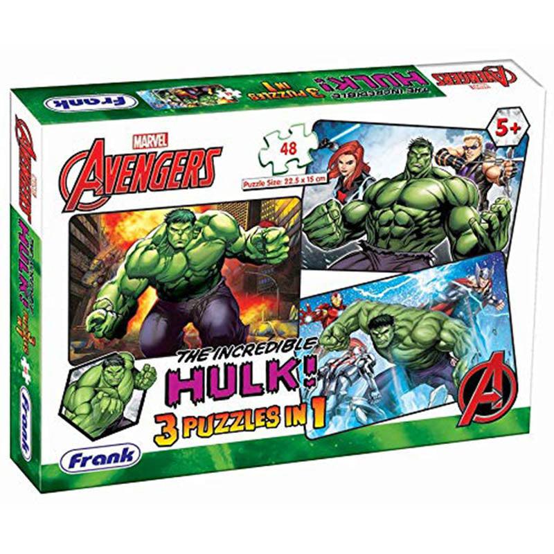 Frank Avengers The Incredible Hulk! 3 In 1 Puzzle Puzzles for Kids Age 5Y+