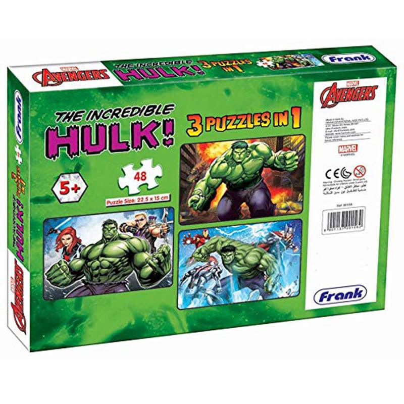 Frank Avengers The Incredible Hulk! 3 In 1 Puzzle Puzzles for Kids Age 5Y+