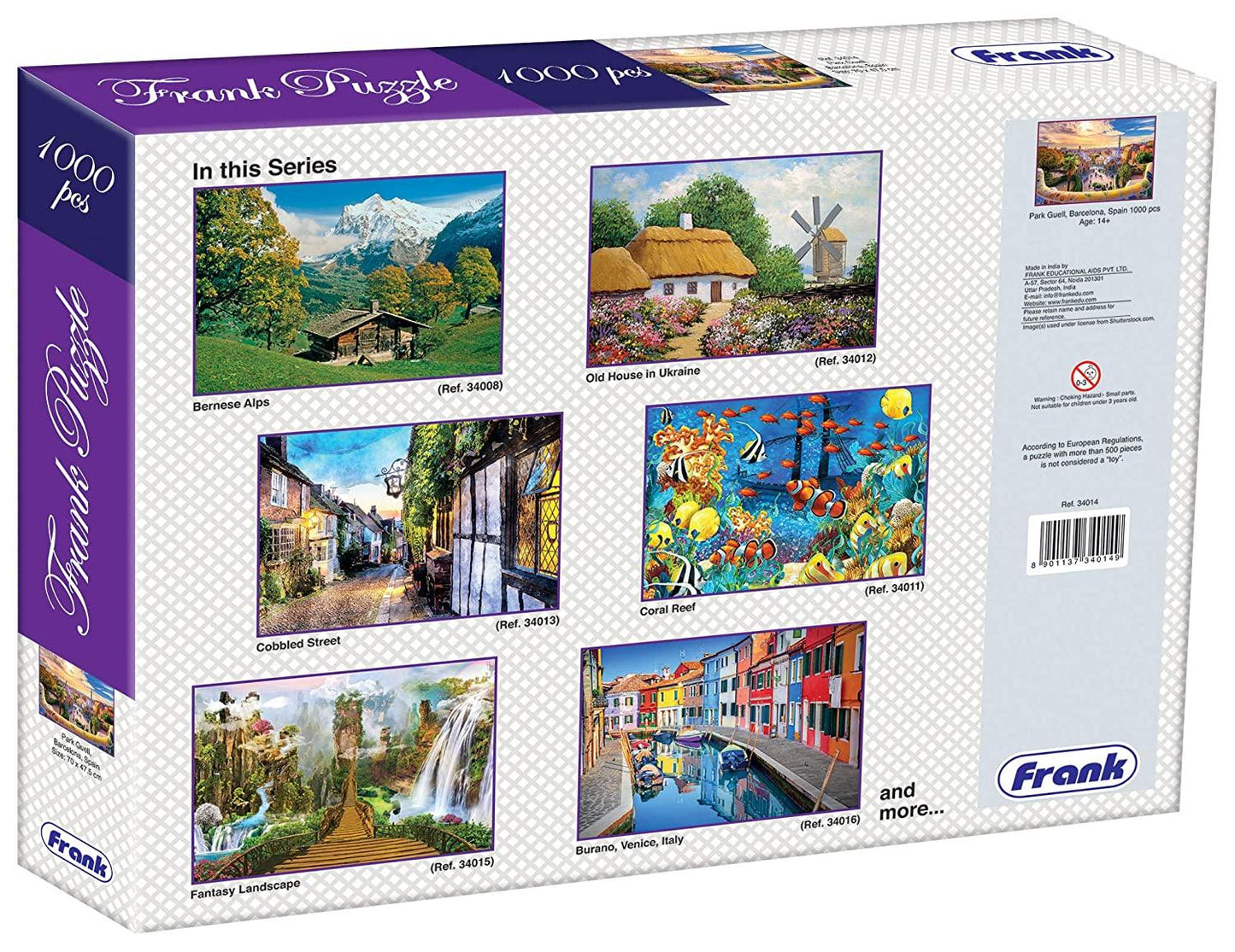 Frank Park Guell, Barcelona, Spain 1000 Pieces Jigsaw Puzzle for 14 Years and Above