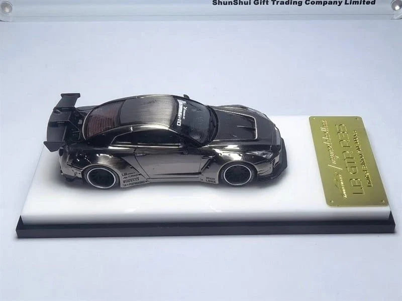 My Model Collect 1/64 LB Nissan GTR35 Chrome Black Brushed Livery Limited Edition 465/999 With Acrylic Case