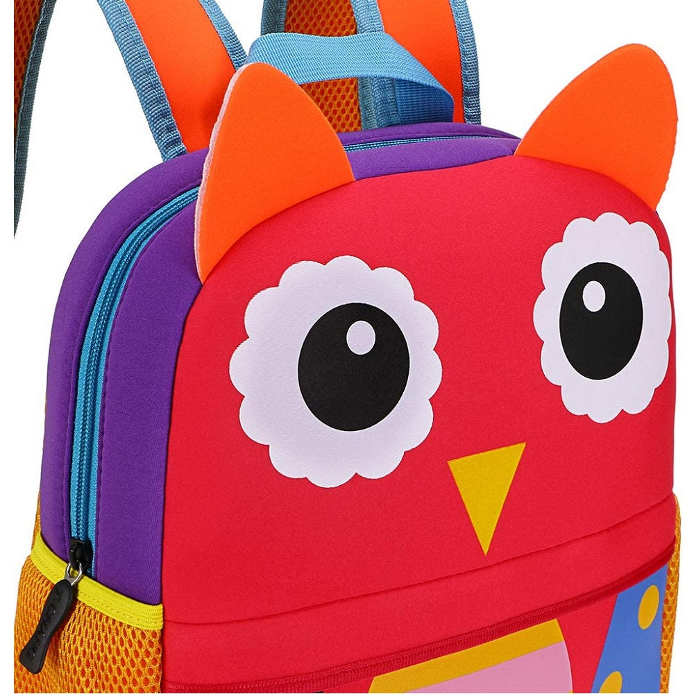 Flippi Red Owl Neoprene Backpack for Toddler & Kids (1-3 Years) Multi-use Bag