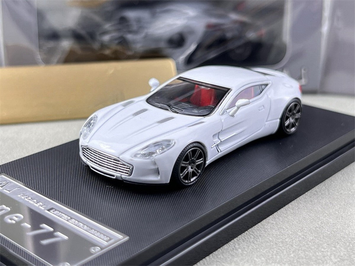 MJ Model 1/64 Aston Martin One-77 Limited Edition 344/999 With Acrylic Case