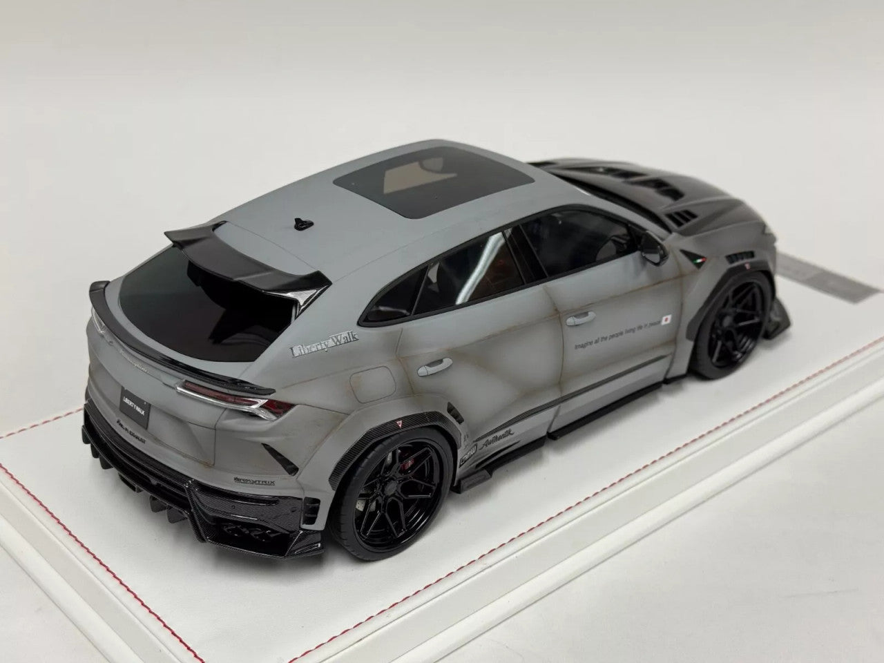 Flame Models 1/64 Lamborghini Urus Fighter Grey Limited Edition 1 Of 299 Resin Model With Acrylic Case & Polishing Cloth