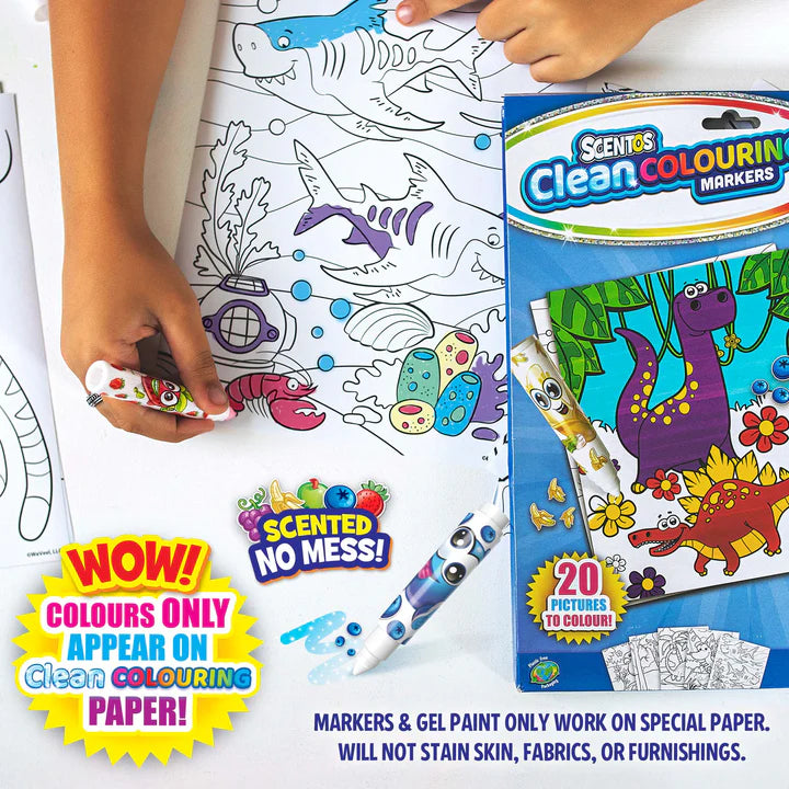 Scentos Clean Colouring Markers Adventure Set
