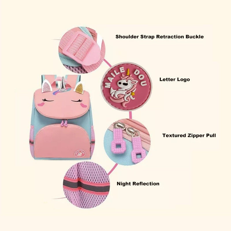Flippi Unicorn 3D Waterproof Backpack for Toddlers & Kids Age 2-6 Years (School Bags)