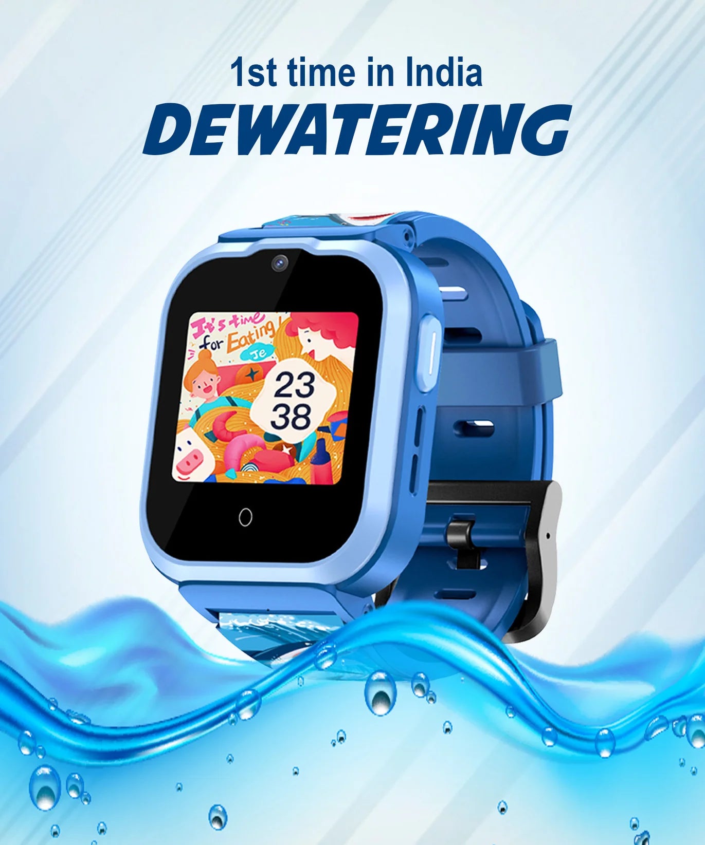 Spiky Watch Cyclops 4G Voice & Video Calling Smart Watch -- Blue Shark