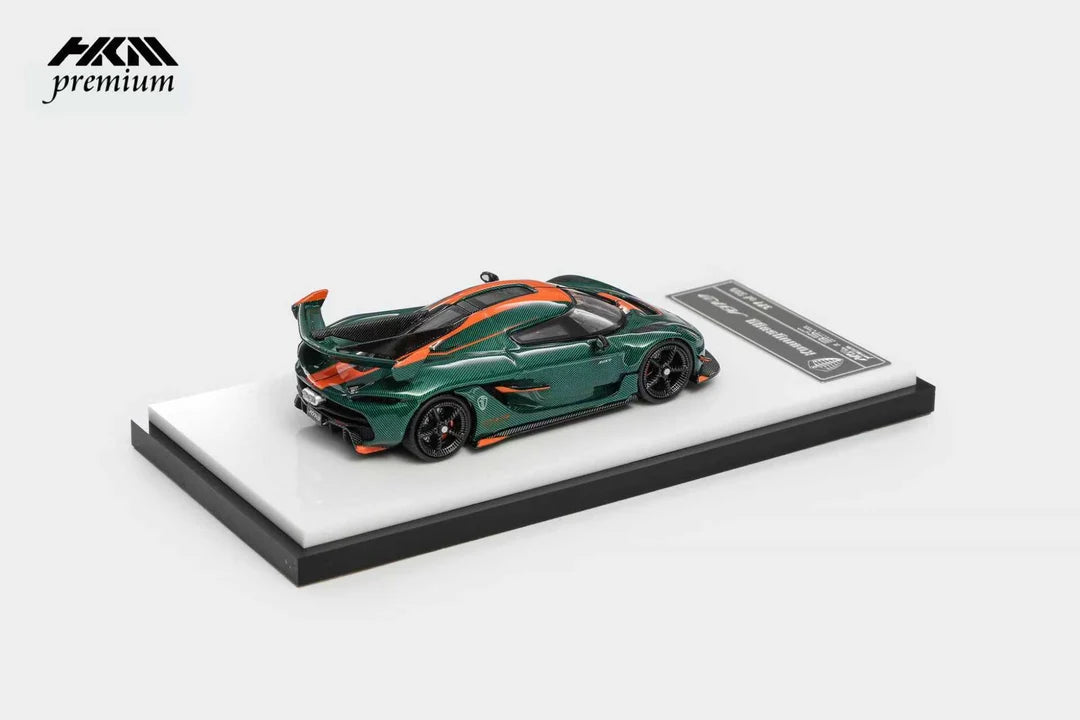 HKM Premium 1/64 Koenigsegg Jesko Attack Carbon Green Limited To 999 Pcs With Acrylic Case