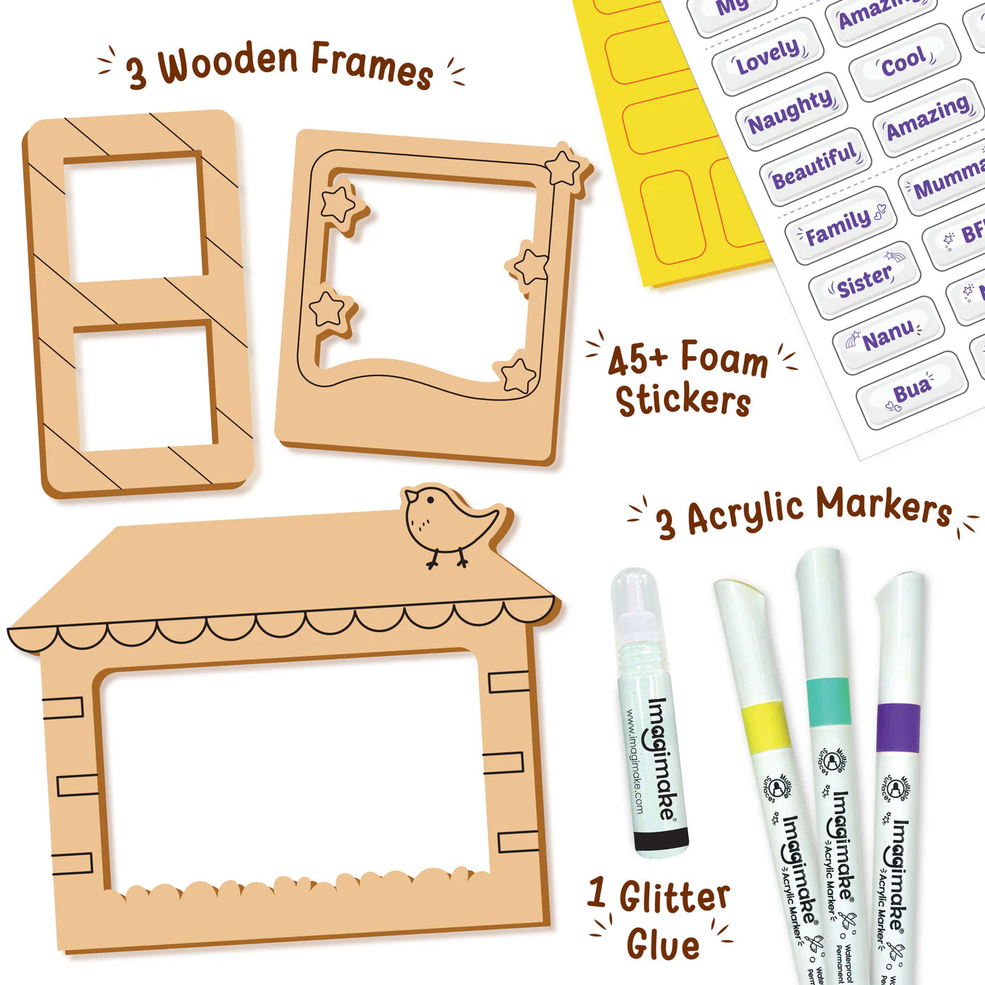 Imagi Make DIY Wood Art Photo Frames