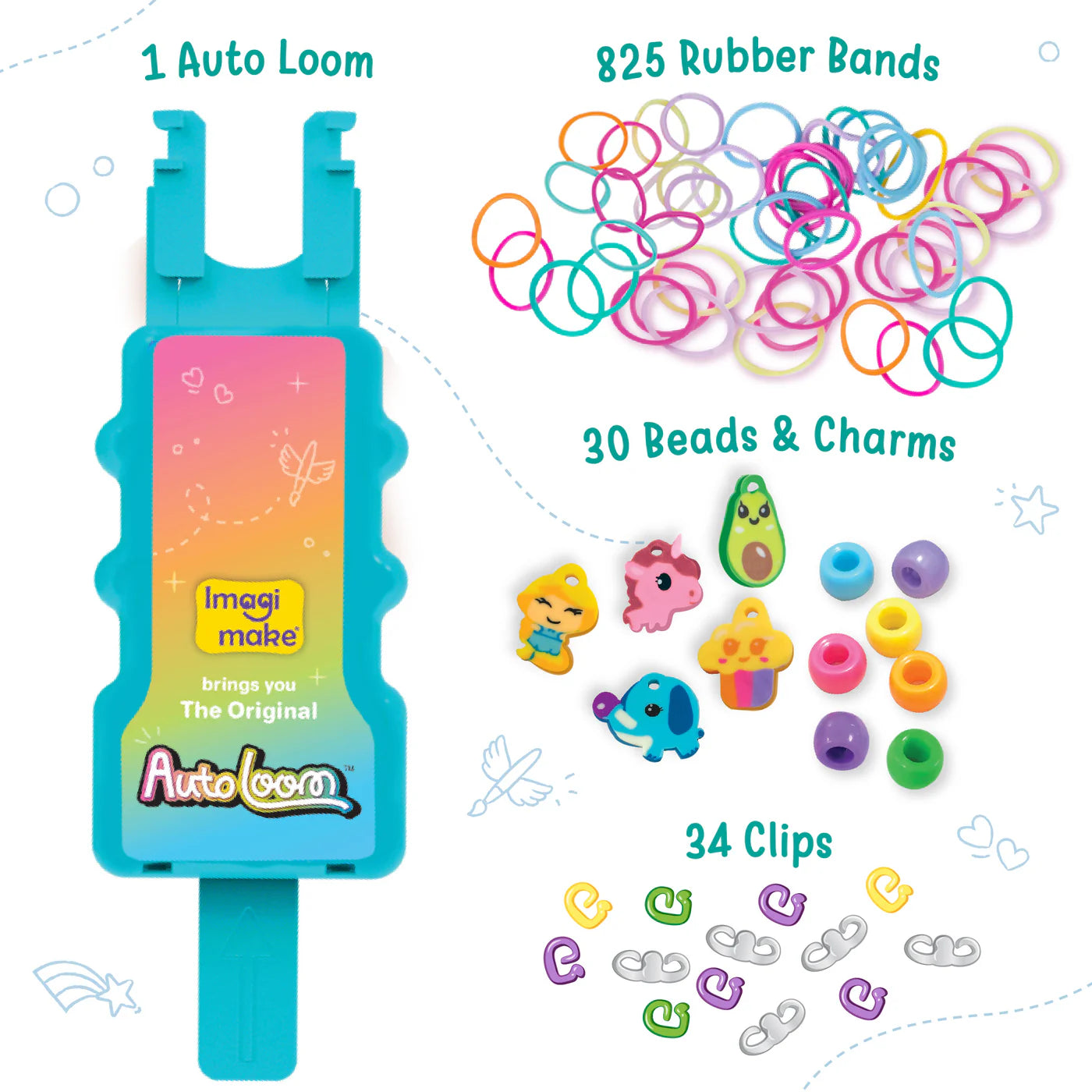 Imagi Make Rainbow Loom Bands, Charms & Beads
