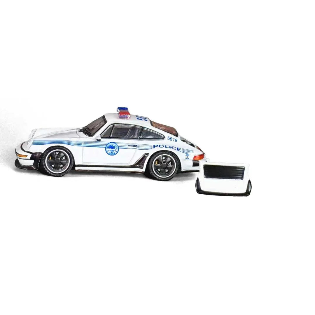 Rhino Model 1/64 Porsche 911 Turbo 930 Miami Police Department 1980 Livery With Acrylic Case