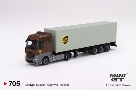 Mini GT Mercedes-Benz Actros w/ 40 Ft Container " UPS Europe"