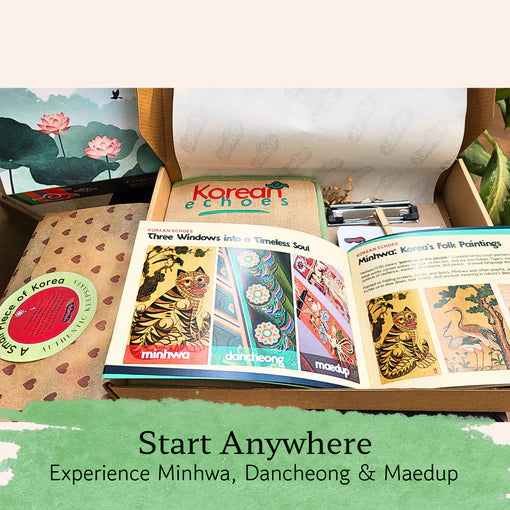 Playkree Korean Echoes Art & Mindfulness Kit: A Creative Journey Through Minhwa, Dancheong & Maedeup