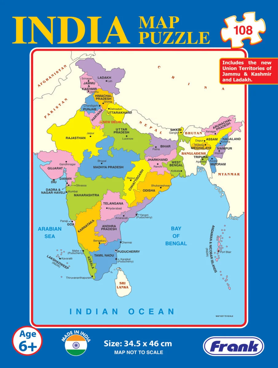 Frank India Map Puzzle 108 Pieces