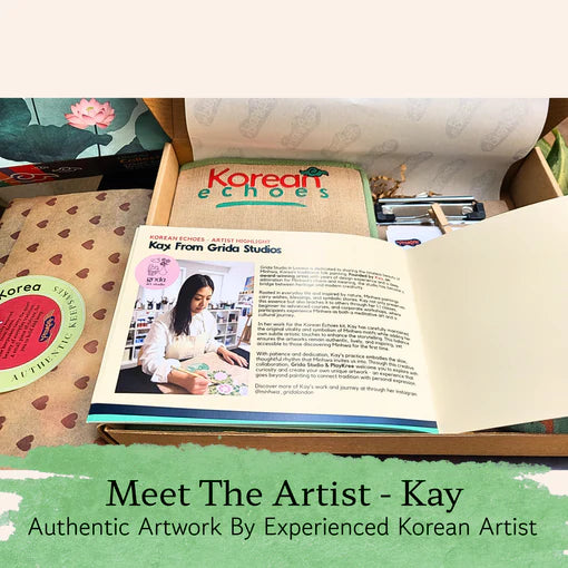 Playkree Korean Echoes Art & Mindfulness Kit: A Creative Journey Through Minhwa, Dancheong & Maedeup