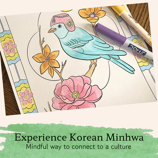Playkree Korean Echoes Art & Mindfulness Kit: A Creative Journey Through Minhwa, Dancheong & Maedeup