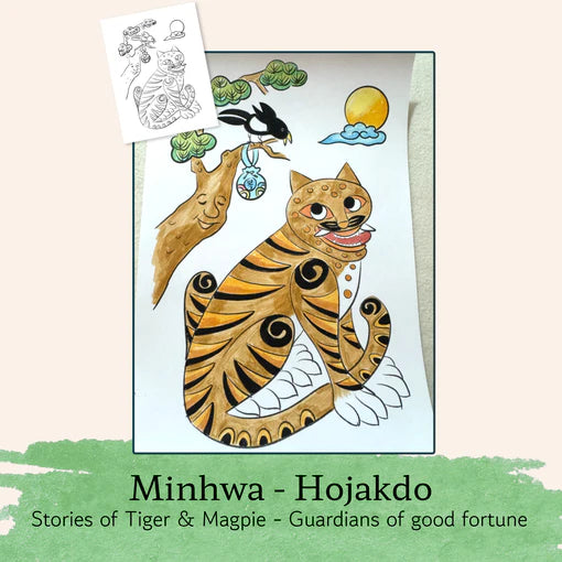 Playkree Korean Echoes Art & Mindfulness Kit: A Creative Journey Through Minhwa, Dancheong & Maedeup