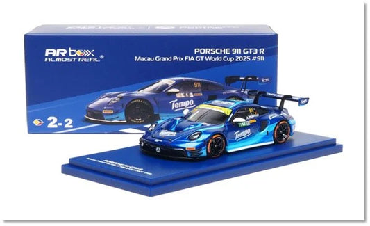 AR Box Almost Real 1/64 Porsche 911 GT3 R Macau Grand Prix FIA GT World Cup 2025 #911 With Acrylic Case