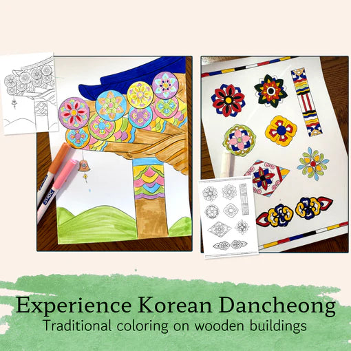 Playkree Korean Echoes Art & Mindfulness Kit: A Creative Journey Through Minhwa, Dancheong & Maedeup