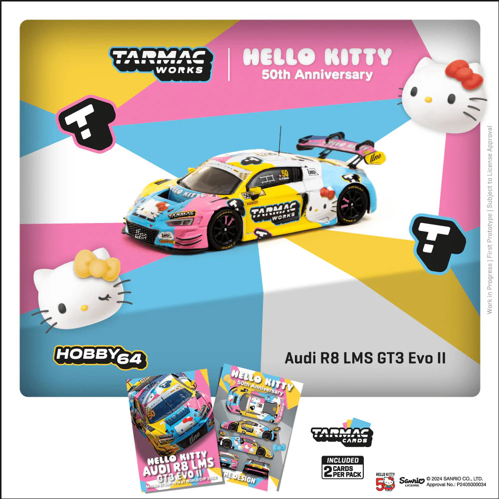 Tarmac Works 1/64 Audi R8 LMS GT3 Evo II "Hello Kitty 50th Anniversary"