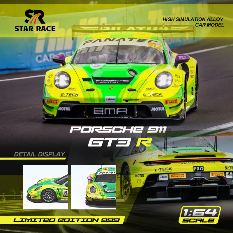 Star Race 1/64 Porsche 911 GT3 R Limited Edition 447/999 With Acrylic Case