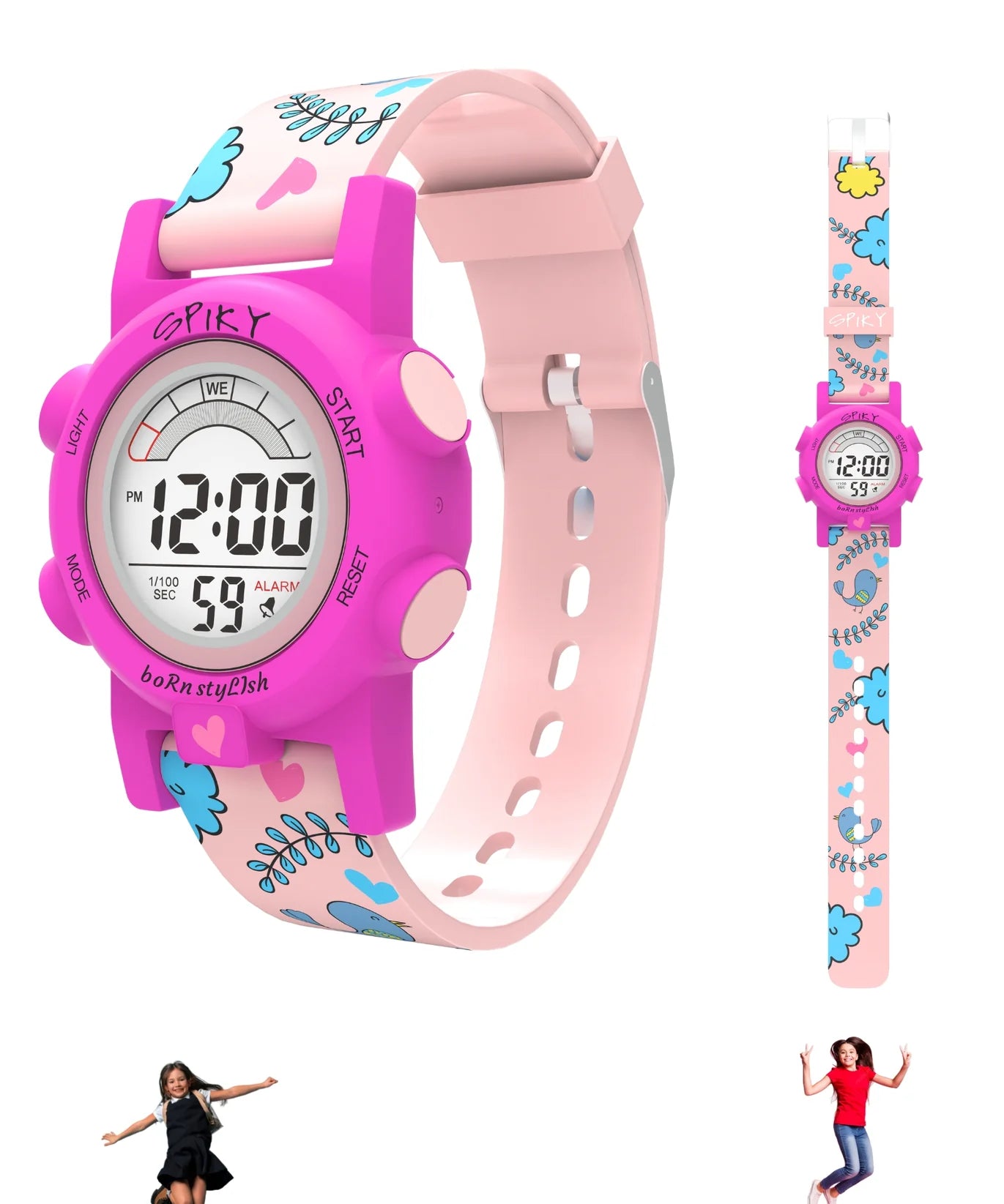 Spiky Multi-functional Digital Sports Watch -- EVA41_C4