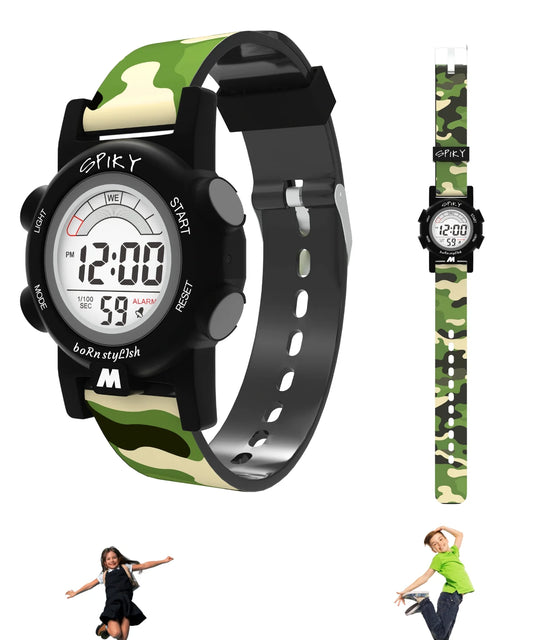 Spiky Multi-functional Digital Sports Watch -- EVA41_C1_BLK