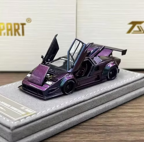TopArt 1/64 Giamaworks Exclusive LB Works Lamborghini Countach Limited Edition 0246/2000 With Acrylic Case & Polishing Cloth