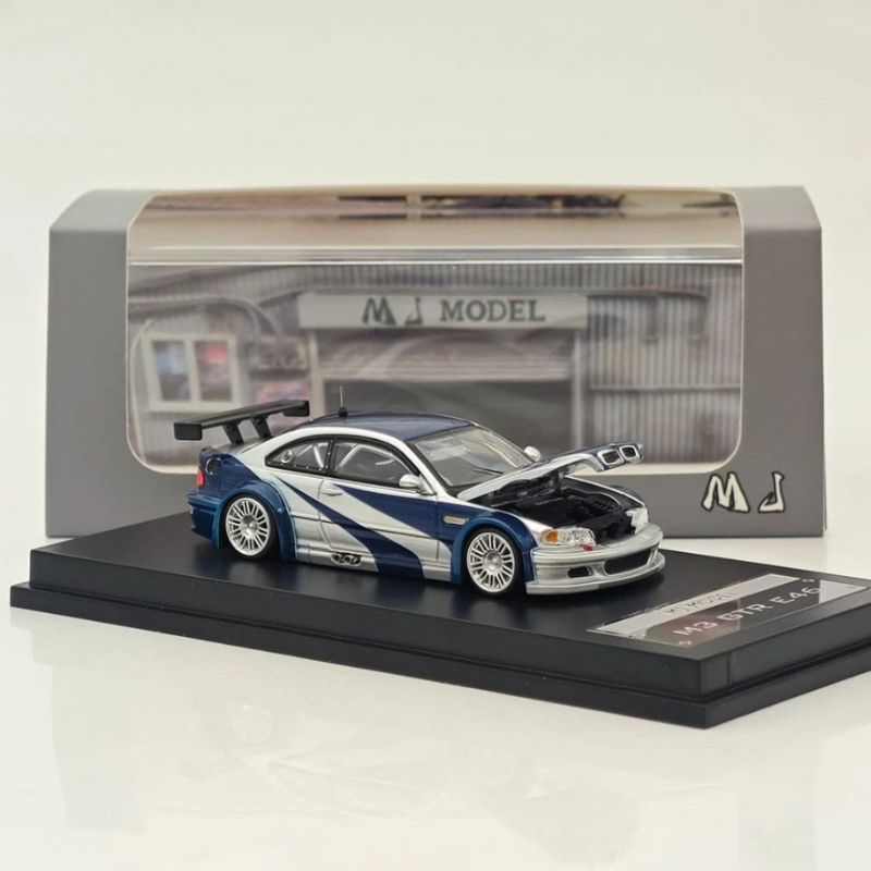 MJ Model 1/64 BMW M3 GTR E46 "Need For Speed Edition" With Acrylic Case