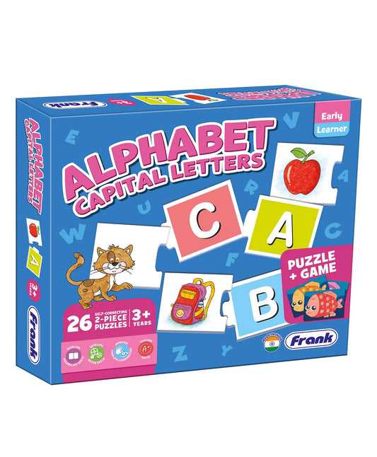 Frank Early Learner - Alphabet Capital Letters 26 Self-Correcting 2-Piece Puzzles
