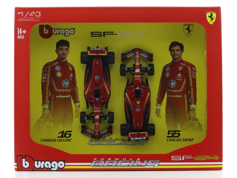 Bburago 1/43 Formula Racing SF-24 Twin Pack
