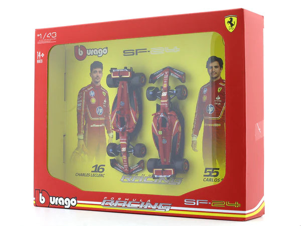 Bburago 1/43 Formula Racing SF-24 Twin Pack