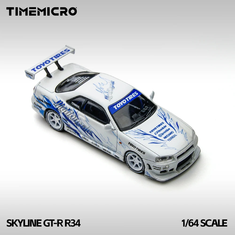 Time Micro 1/64 Nissan Skyline GT-R R34 Limited Edition 225/999 With Acrylic Case