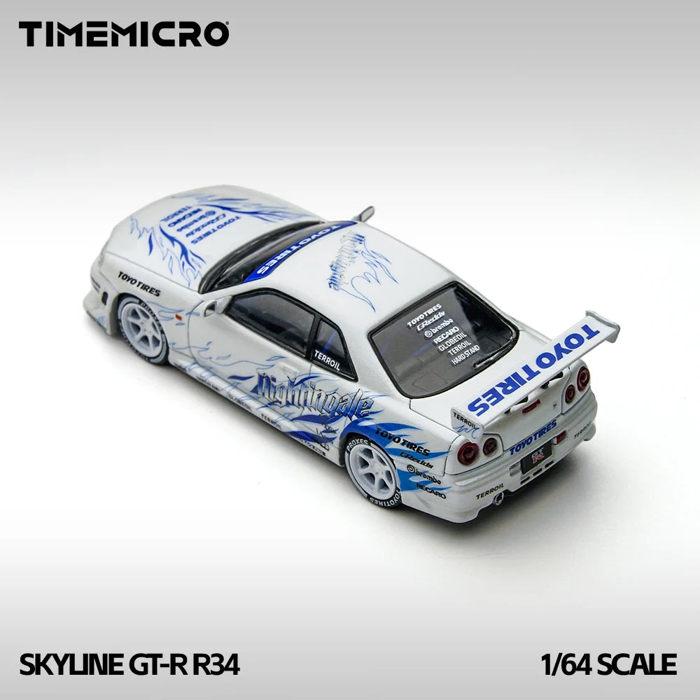 Time Micro 1/64 Nissan Skyline GT-R R34 Limited Edition 225/999 With Acrylic Case