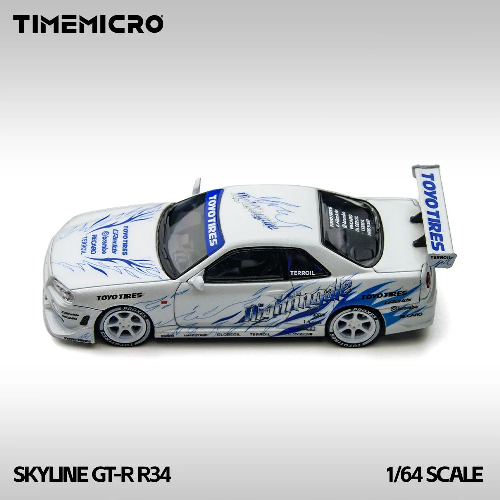 Time Micro 1/64 Nissan Skyline GT-R R34 Limited Edition 225/999 With Acrylic Case