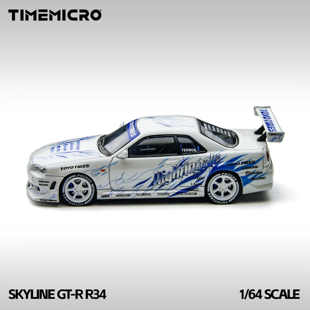Time Micro 1/64 Nissan Skyline GT-R R34 Limited Edition 225/999 With Acrylic Case