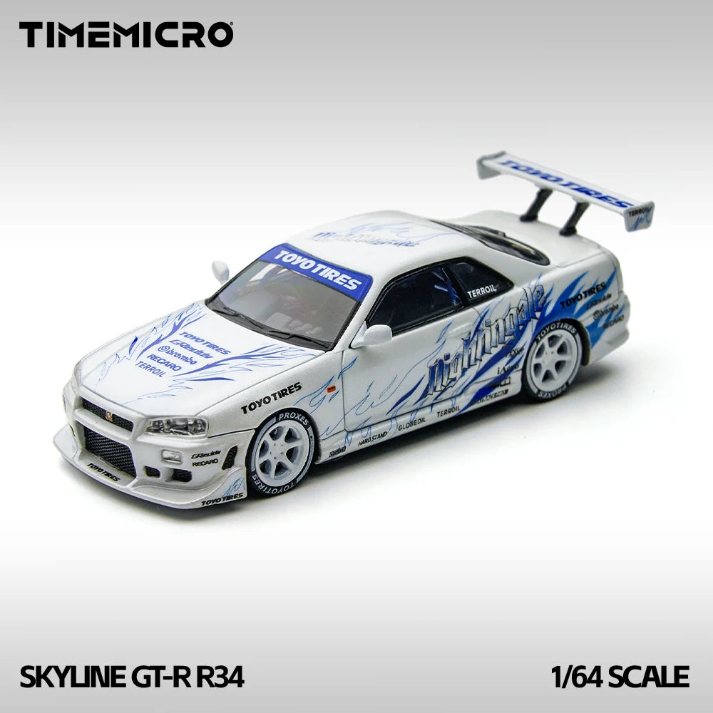 Time Micro 1/64 Nissan Skyline GT-R R34 Limited Edition 225/999 With Acrylic Case