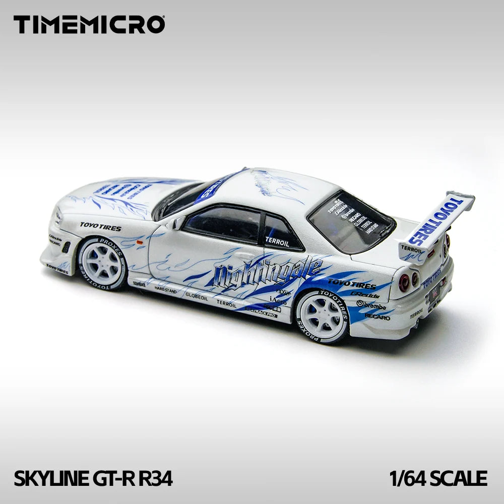 Time Micro 1/64 Nissan Skyline GT-R R34 Limited Edition 225/999 With Acrylic Case
