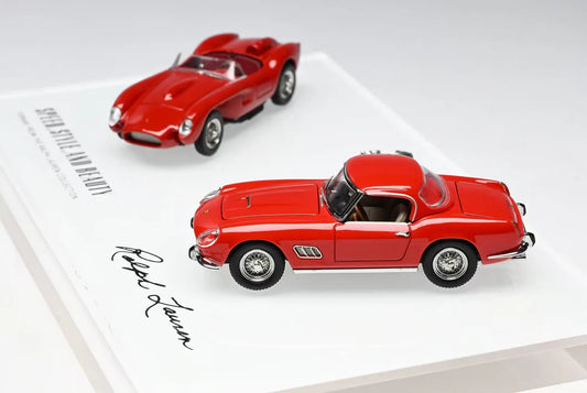 GFCC 1/64 Ferrari From The Ralph Lauren Collection 250 GT California Spyder & 250 Testa Rossa Handmade Models With Acrylic Case. Limited To 399 Units