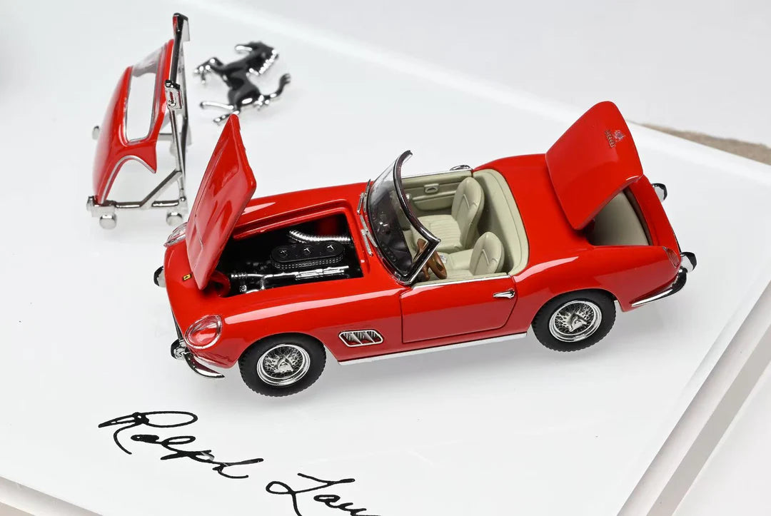 GFCC 1/64 Ferrari From The Ralph Lauren Collection 250 GT California Spyder & 250 Testa Rossa Handmade Models With Acrylic Case. Limited To 399 Units