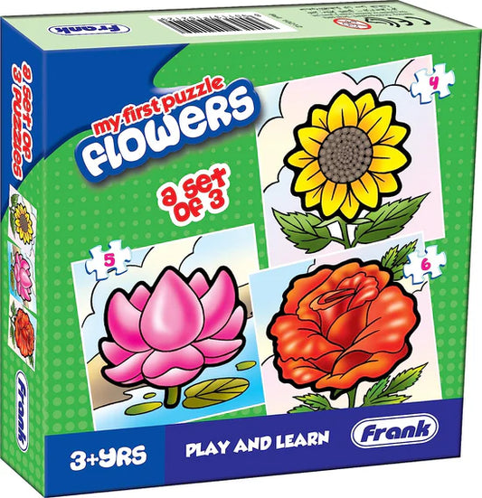 Frank Flowers- A Set of 3 Jigsaw Puzzle for Kids Above 3+ Years