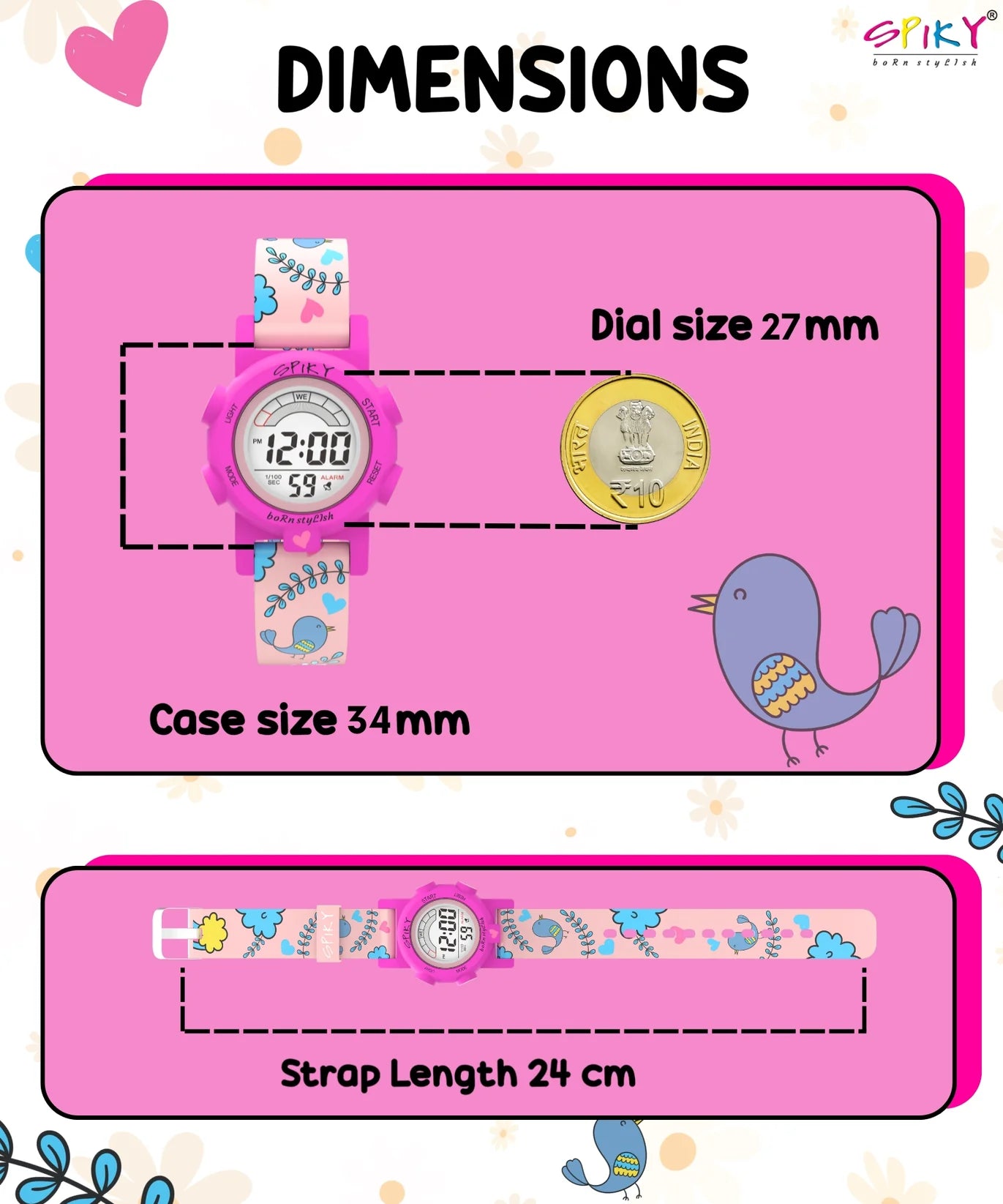 Spiky Multi-functional Digital Sports Watch -- EVA41_C4