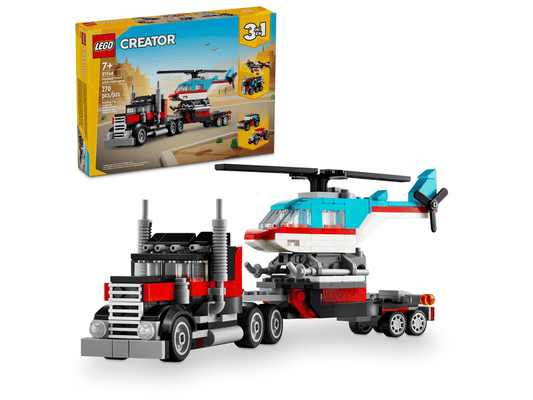 Lego Creator : Flatbed Truck With Helicopter #31146